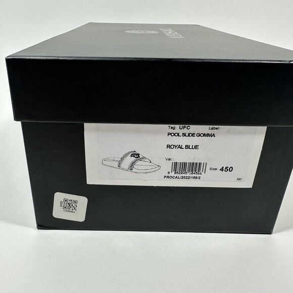 NIB Versace Gomma Pool Slide Sandals Size 45 US 12 Royal Blue Medusa $425 - Picture 10 of 10